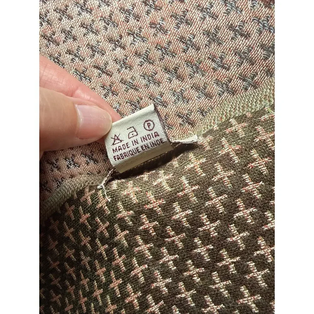 Vintage Signet Wool Woven Throw Wall Hanging Table Runner 80x28 India Floral